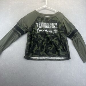 Vanderbilt Commodores Colosseum Military Camo Crop Top Long Sleeve Shirt Xl
